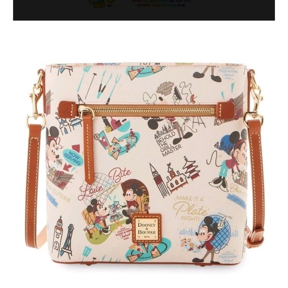 Disney Dooney & Bourke EPCOT Food Wine 2022 Crossbody Bag Mickey Minnie LE NWT - Picture 1 of 16